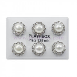 Pendientes plata con perlas