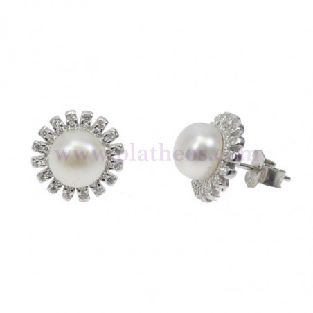Pendientes plata con perlas